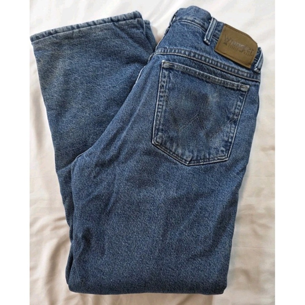 Wrangler Rugged Wear Thermal Fleece Lined Jeans Men's 34x30 Med Wash Denim